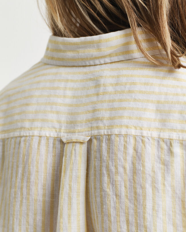 Regular Fit gestreept linnen overhemd