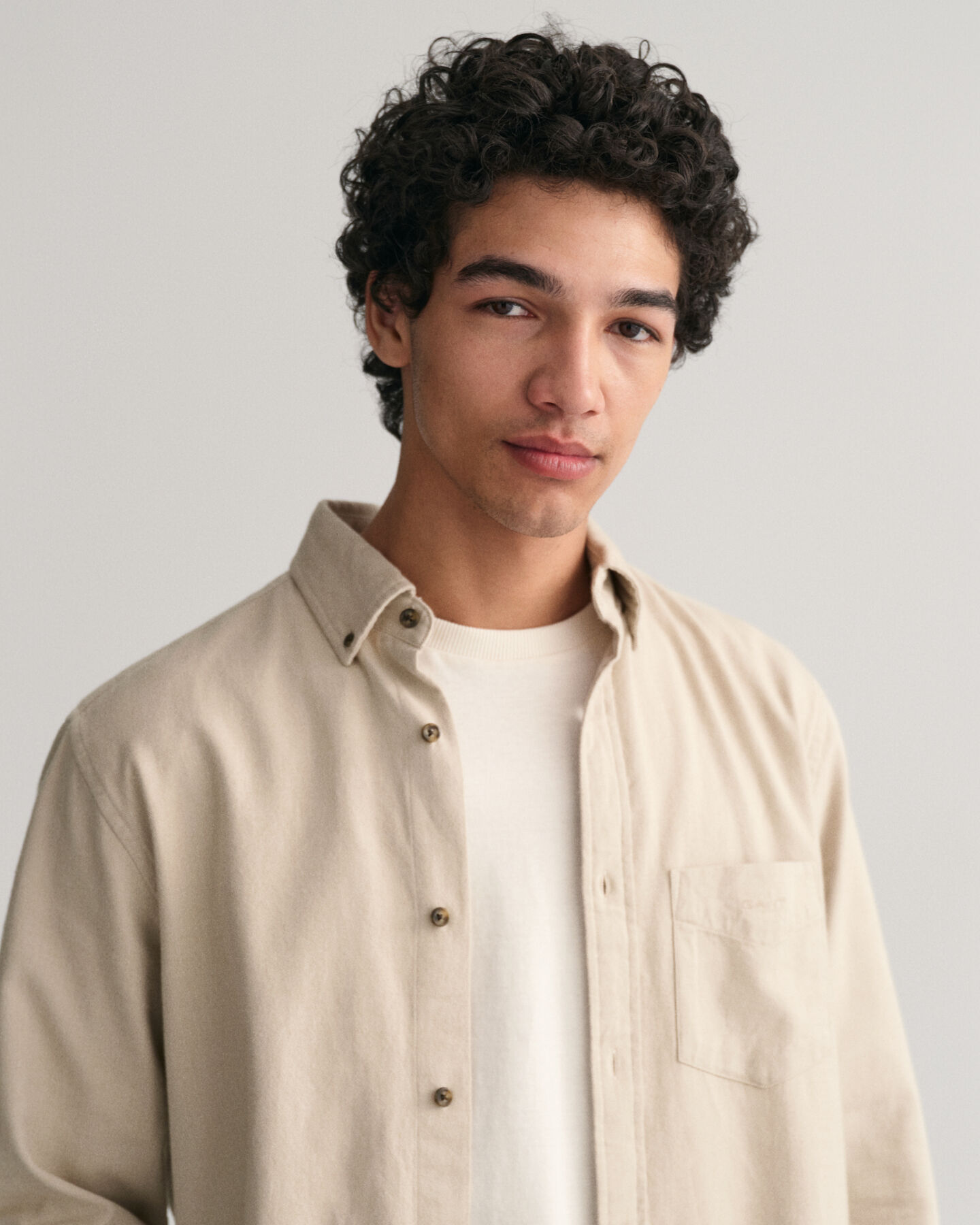 Regular Fit flanellen overhemd met visgraatmotief