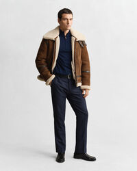 Trui met korte rits van extra fijne merinoswol