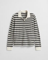 Gestreept poloshirt met lange mouwen