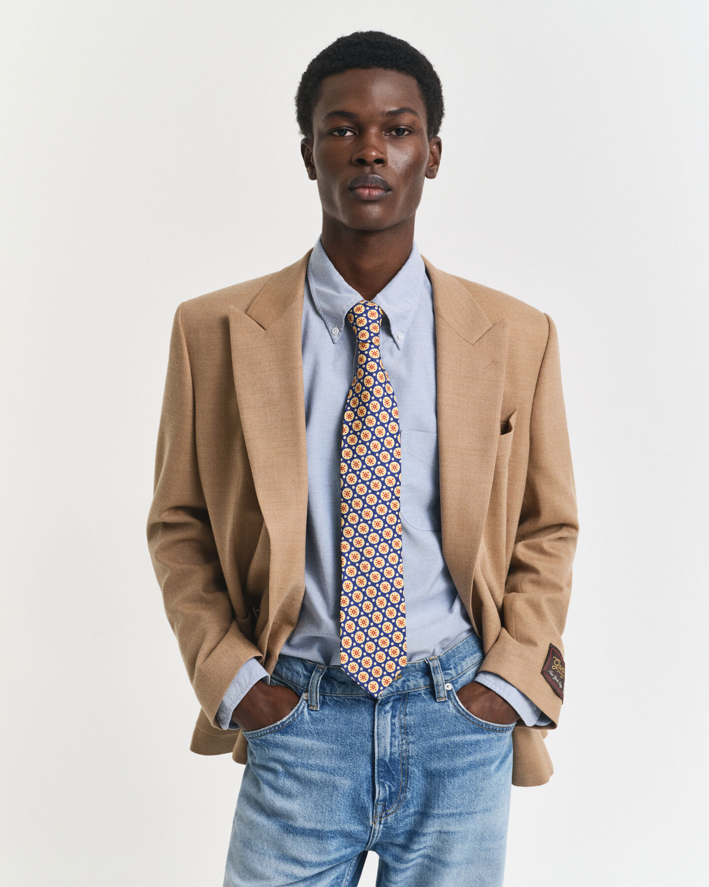 Zijden stropdas met Foulard-print