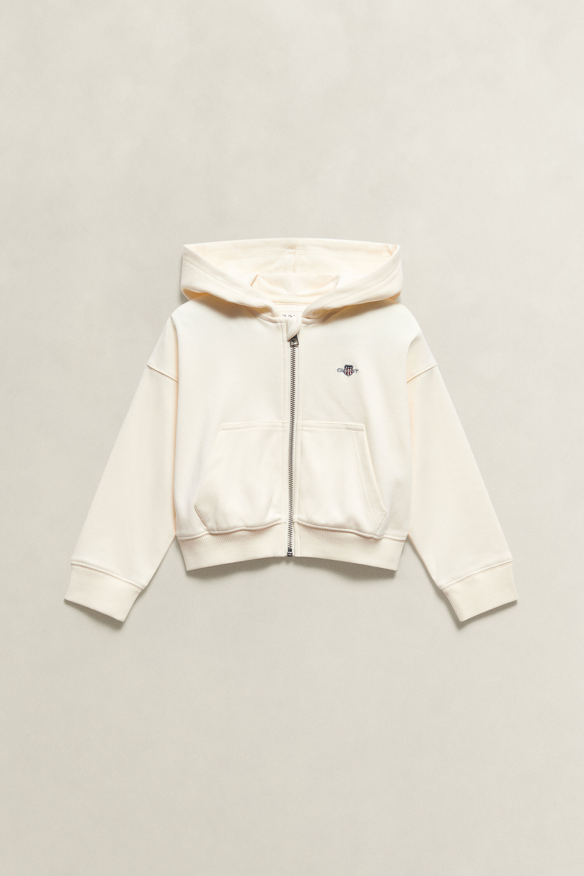 Girls cropped Shield hoodie met ritssluiting