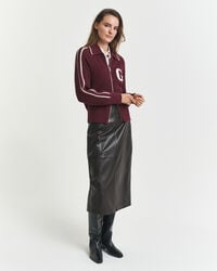 Leren halflange kokerrok