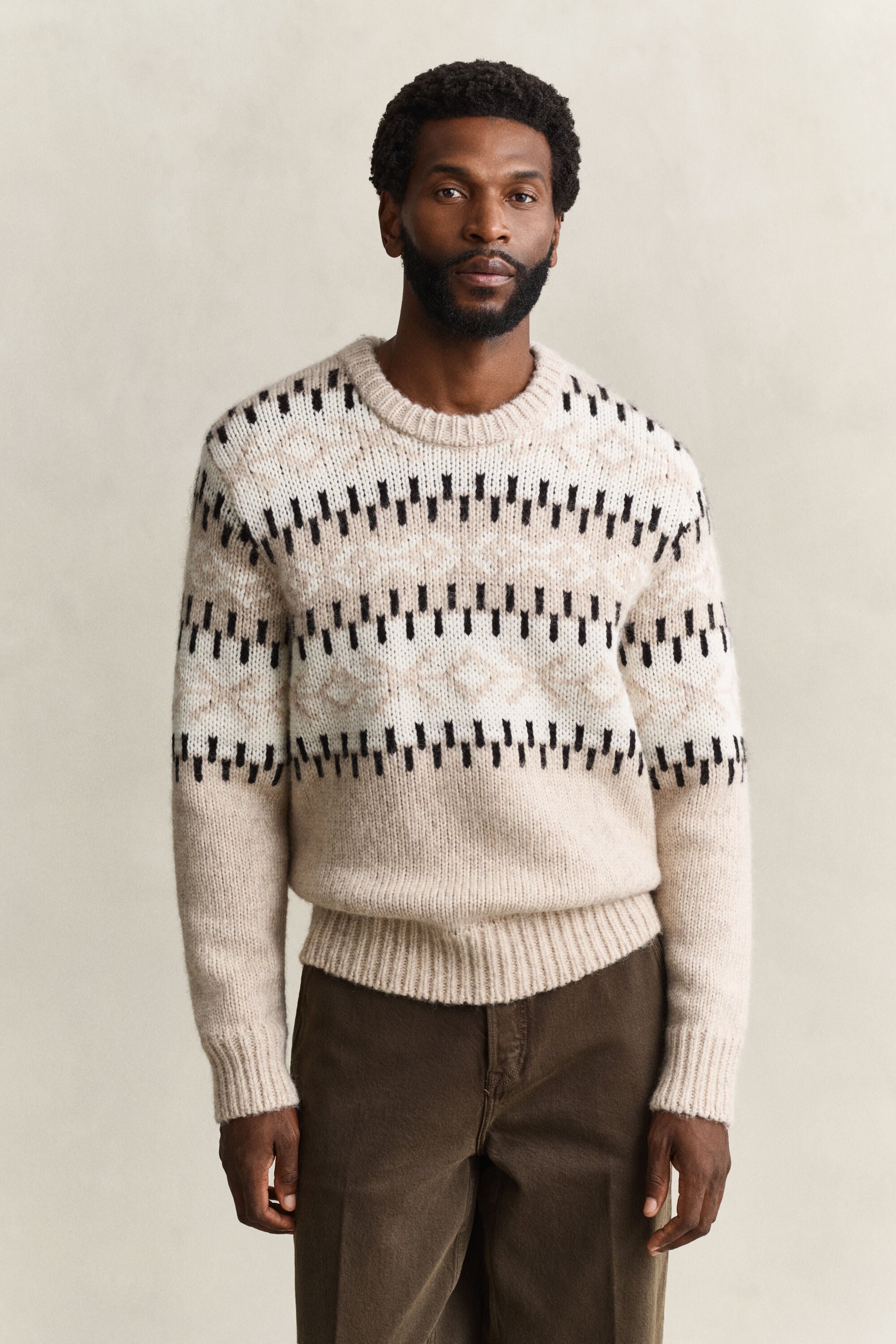 Jacquard trui van alpacawolmix