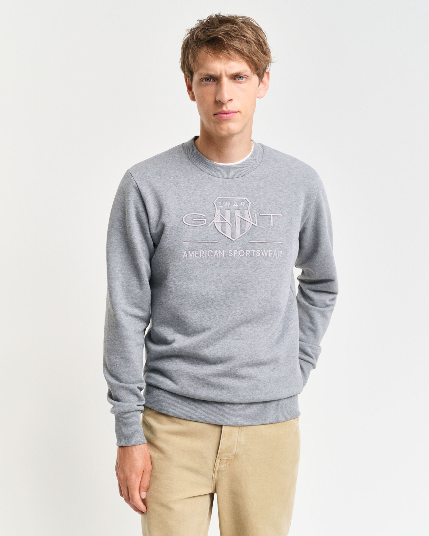 Tonal Shield sweatshirt met ronde hals