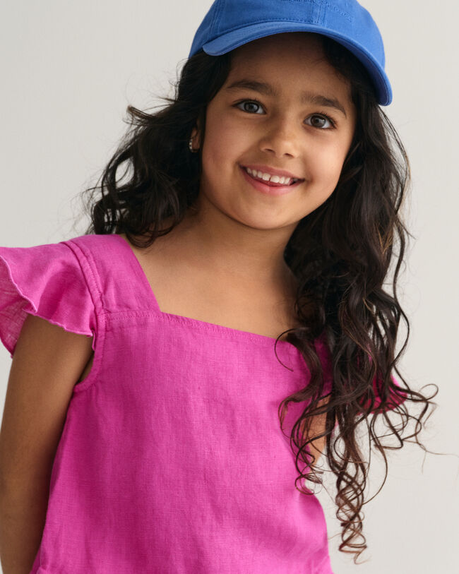 Girls linnen top met ruches