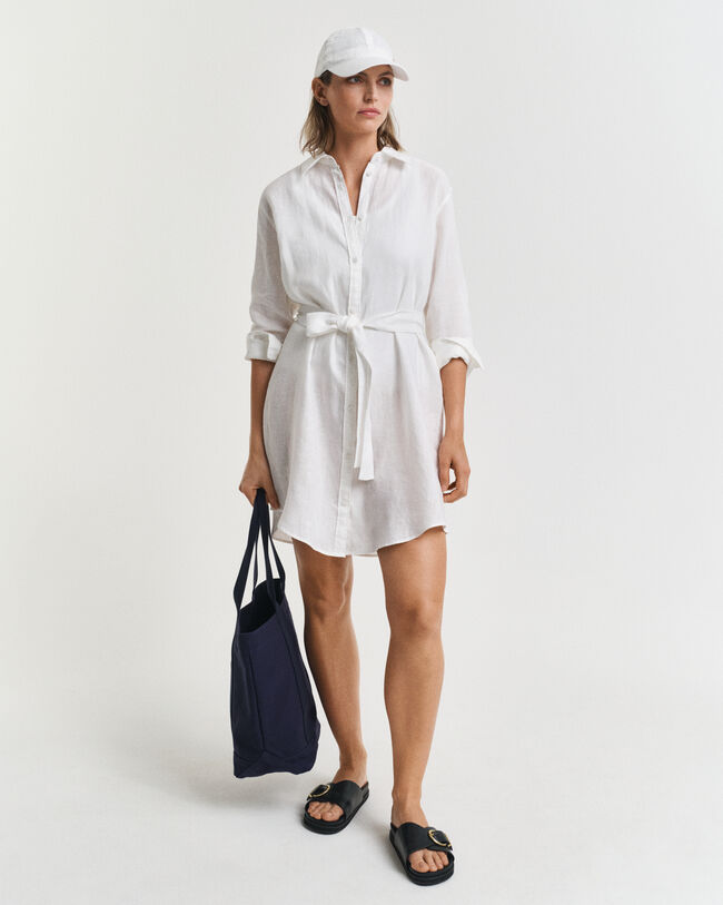 Linnen overhemdjurk met riem