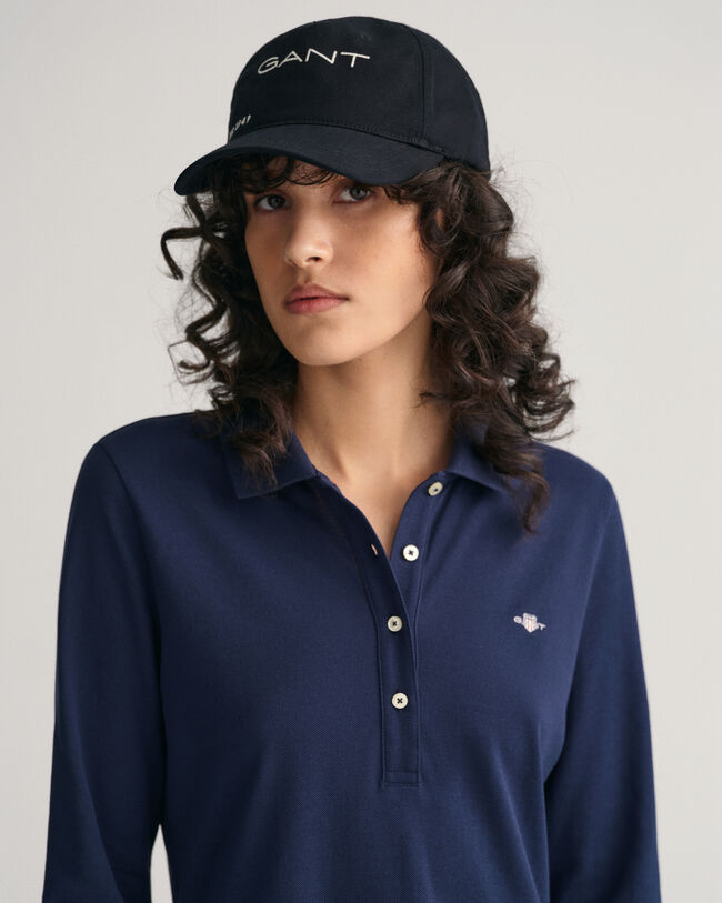 Shield piqué jurk met lange mouwen