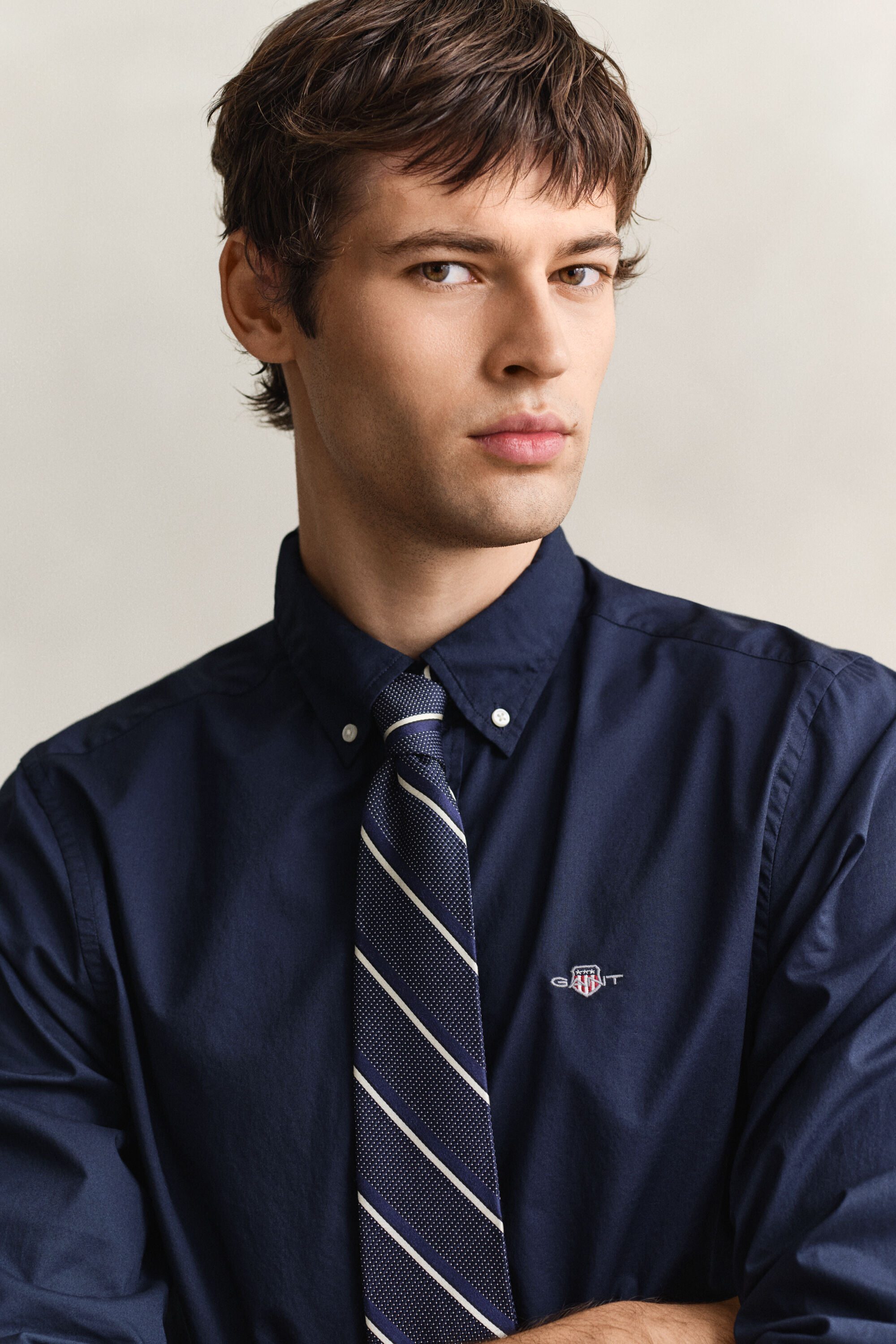 Slim Fit Classic overoverhemd van poplin