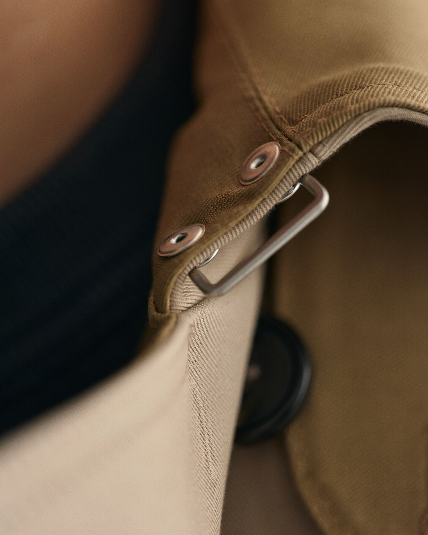 Trenchcoat van gebonden katoen