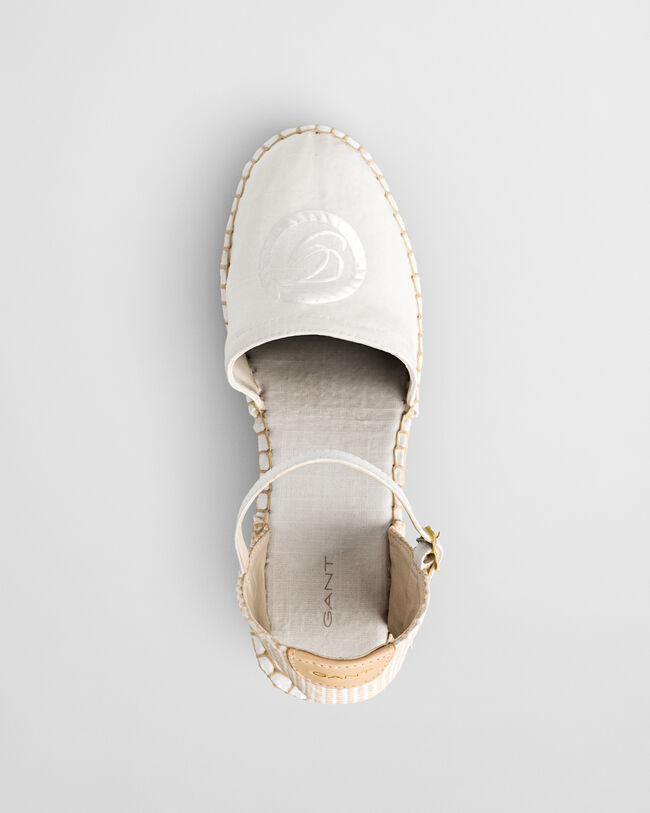 Luliza espadrilles met sleehak van linnen