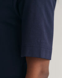 Uitlopende jurk met ronde hals en korte mouwen