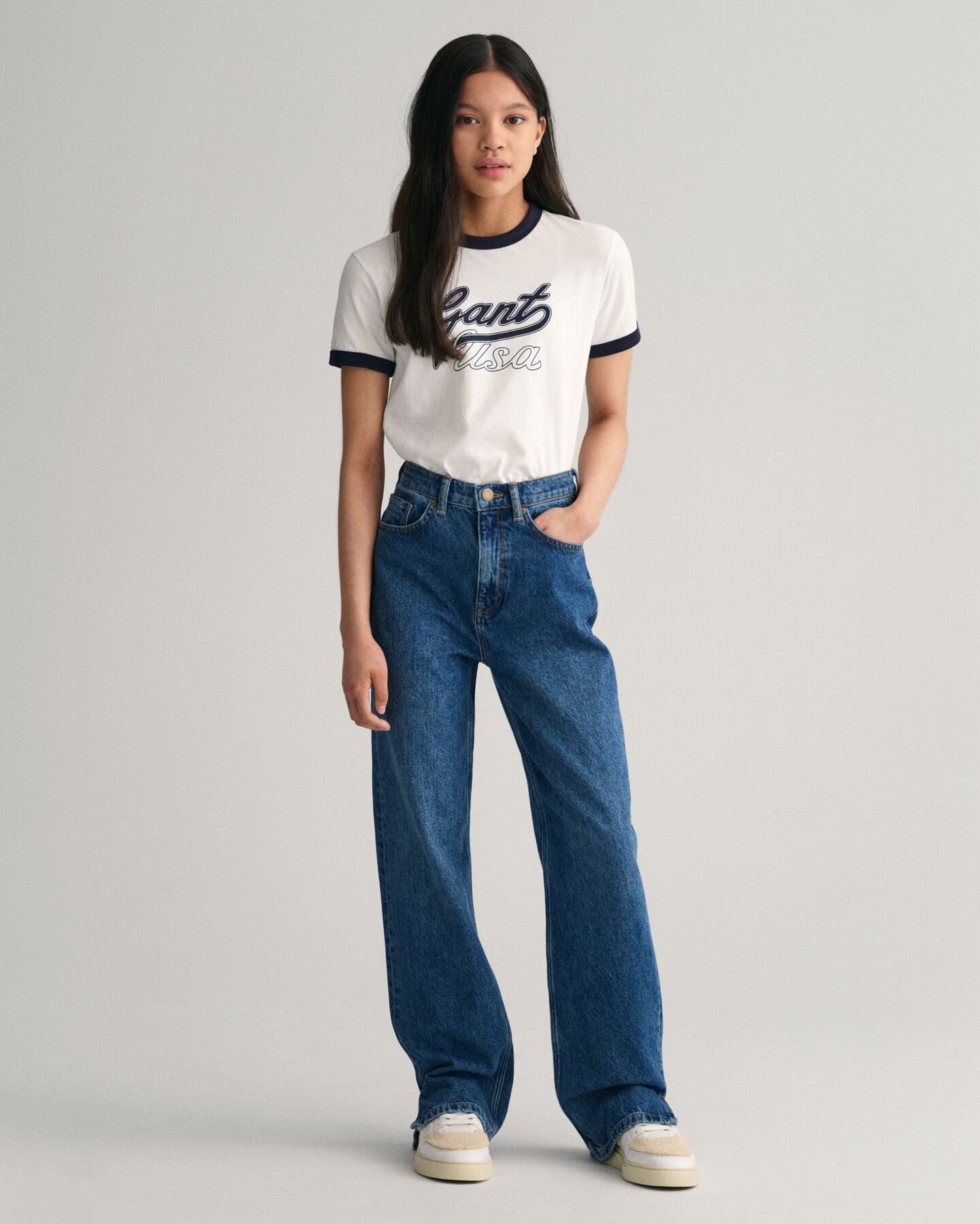 Teen Girls jeans met rechte pijpen en split