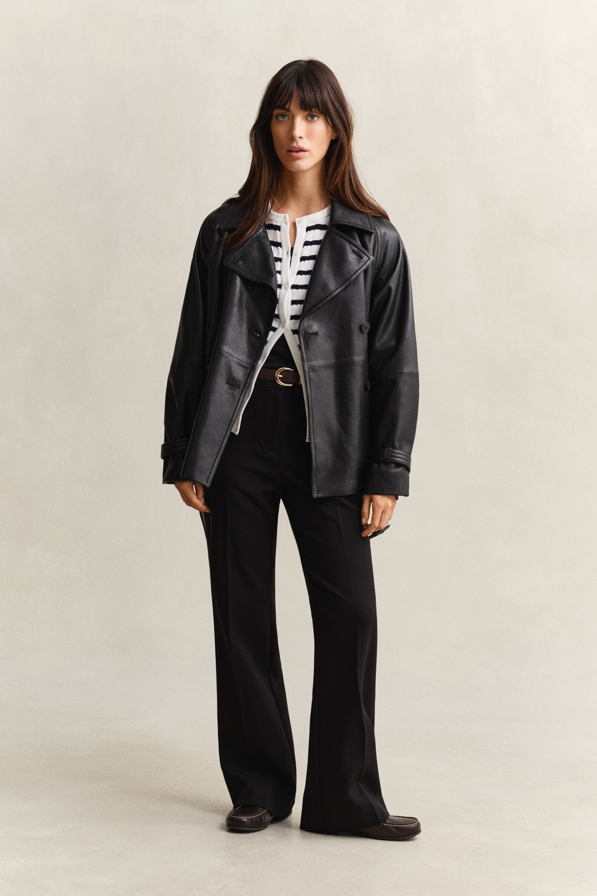 Kabelgebreid vest met strepen