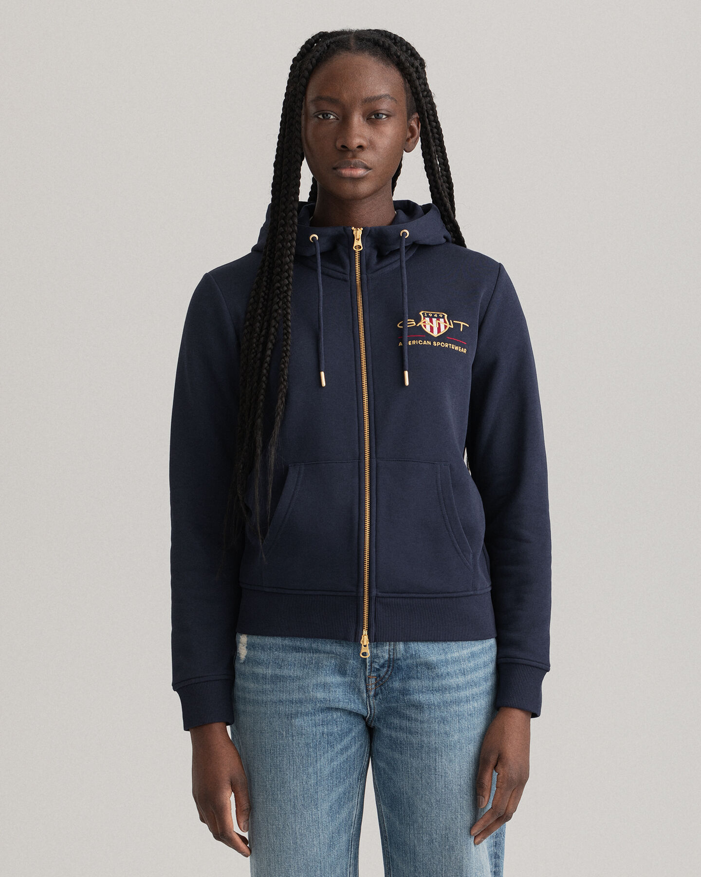 Archive Shield hoodie met ritssluiting