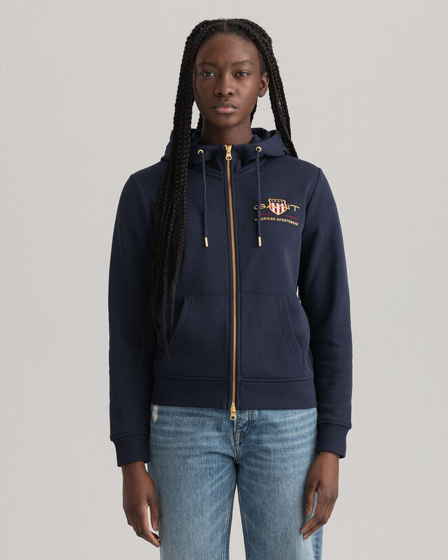 Archive Shield hoodie met ritssluiting