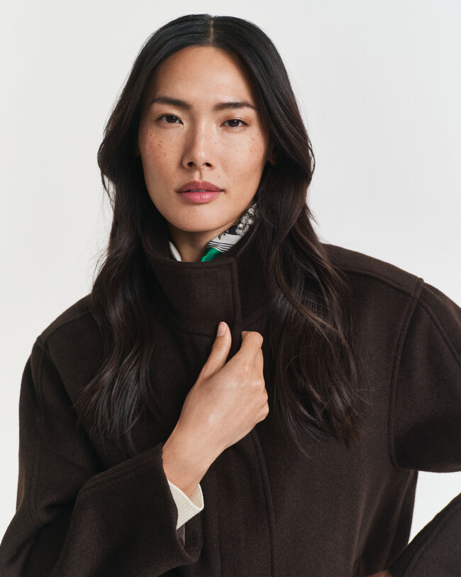 Kort wollen jack met rits