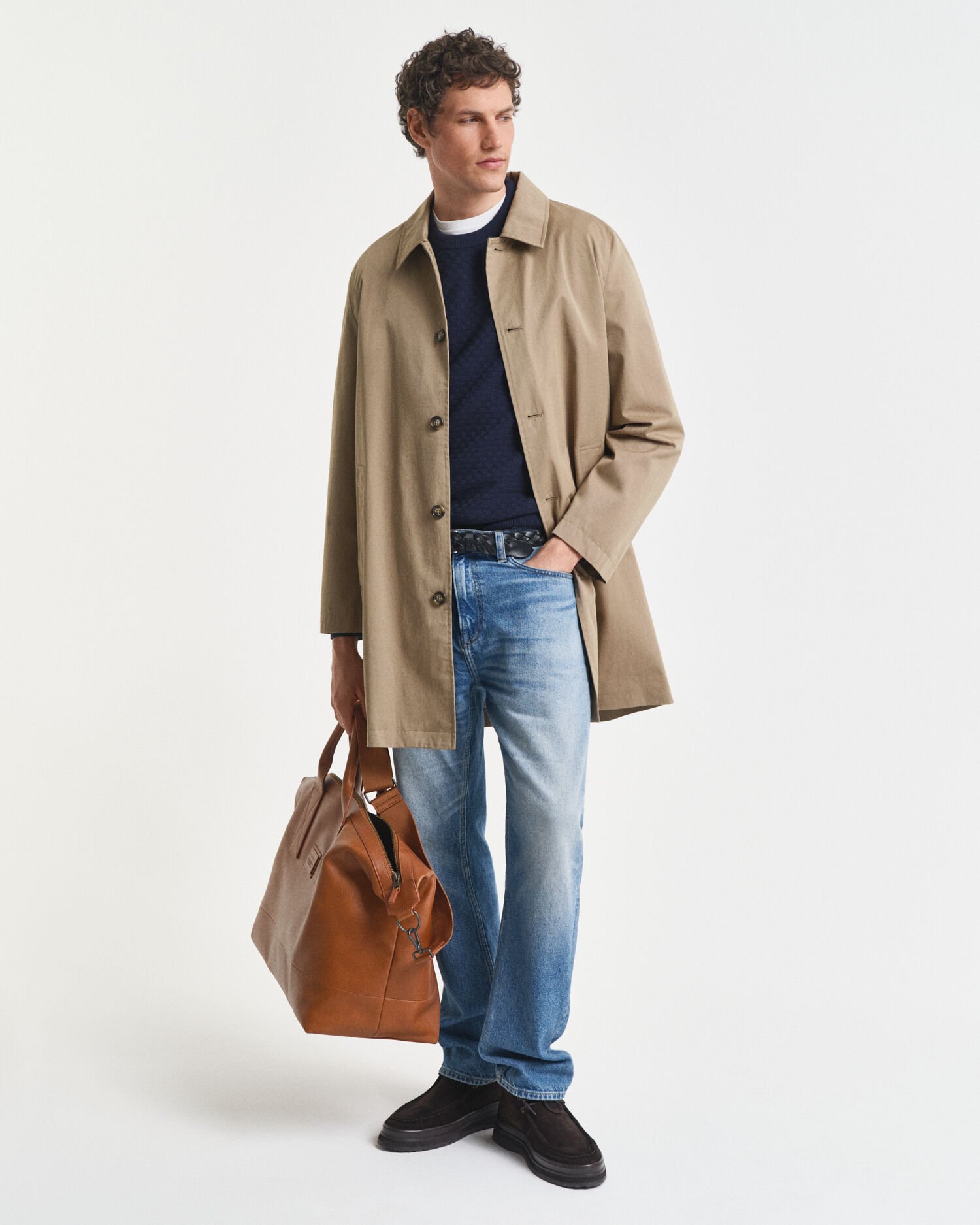 Trui met ronde hals met microtextuur