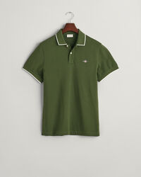 Piqu&eacute; poloshirt met omkaderd randje