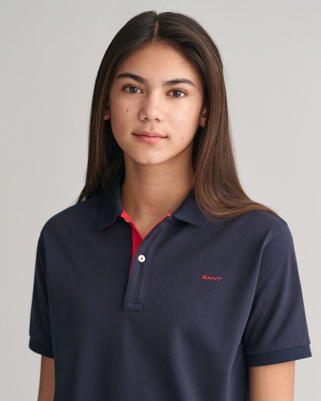 Teens Contrast piqu&eacute; poloshirt