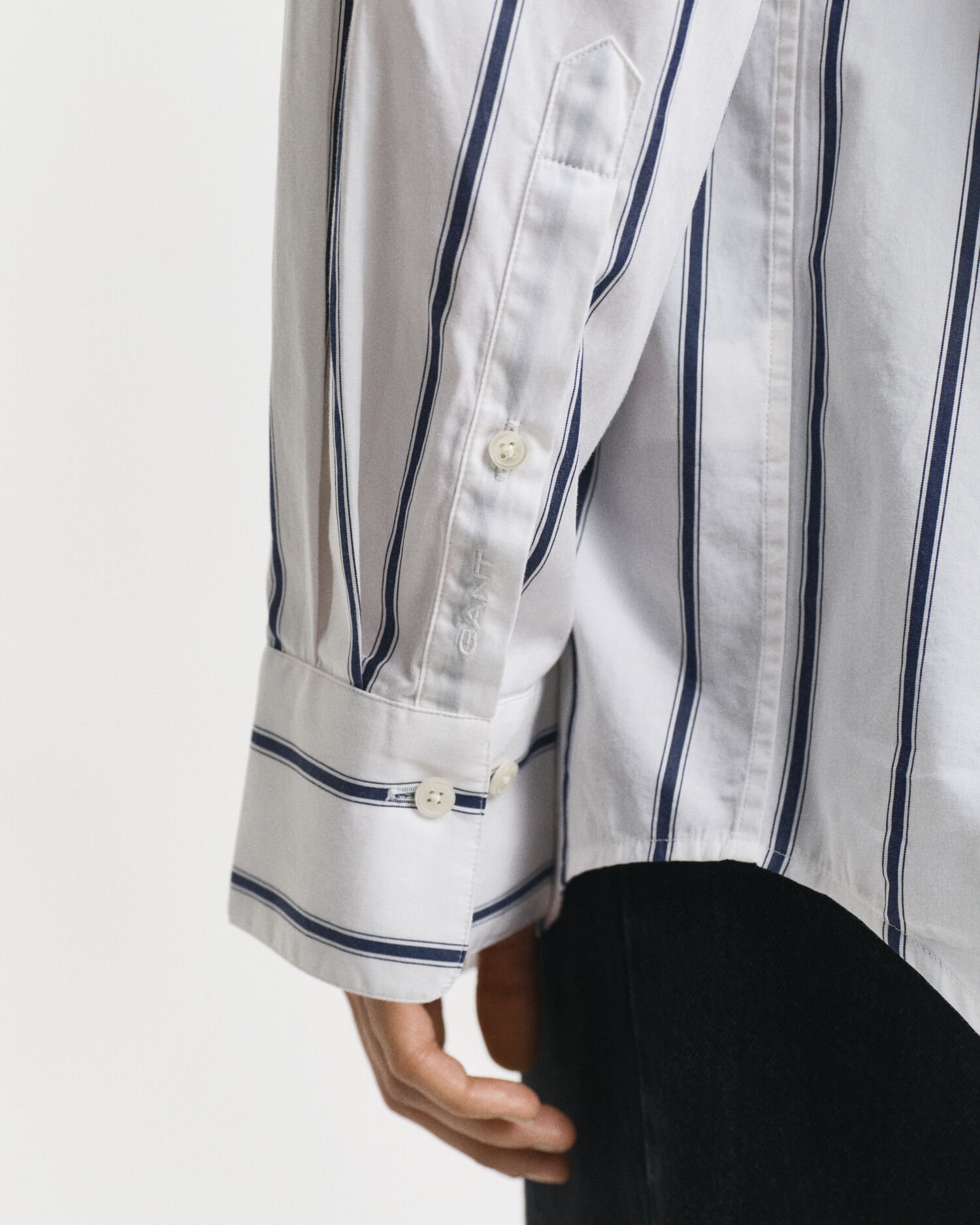 Oversized Classic gestreept overhemd van poplin