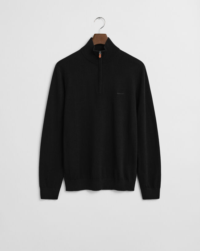 Trui met korte rits van extra fijne merinoswol