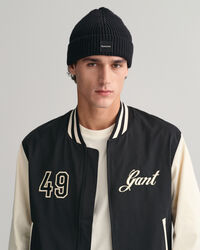 Katoenen ribgebreide beanie