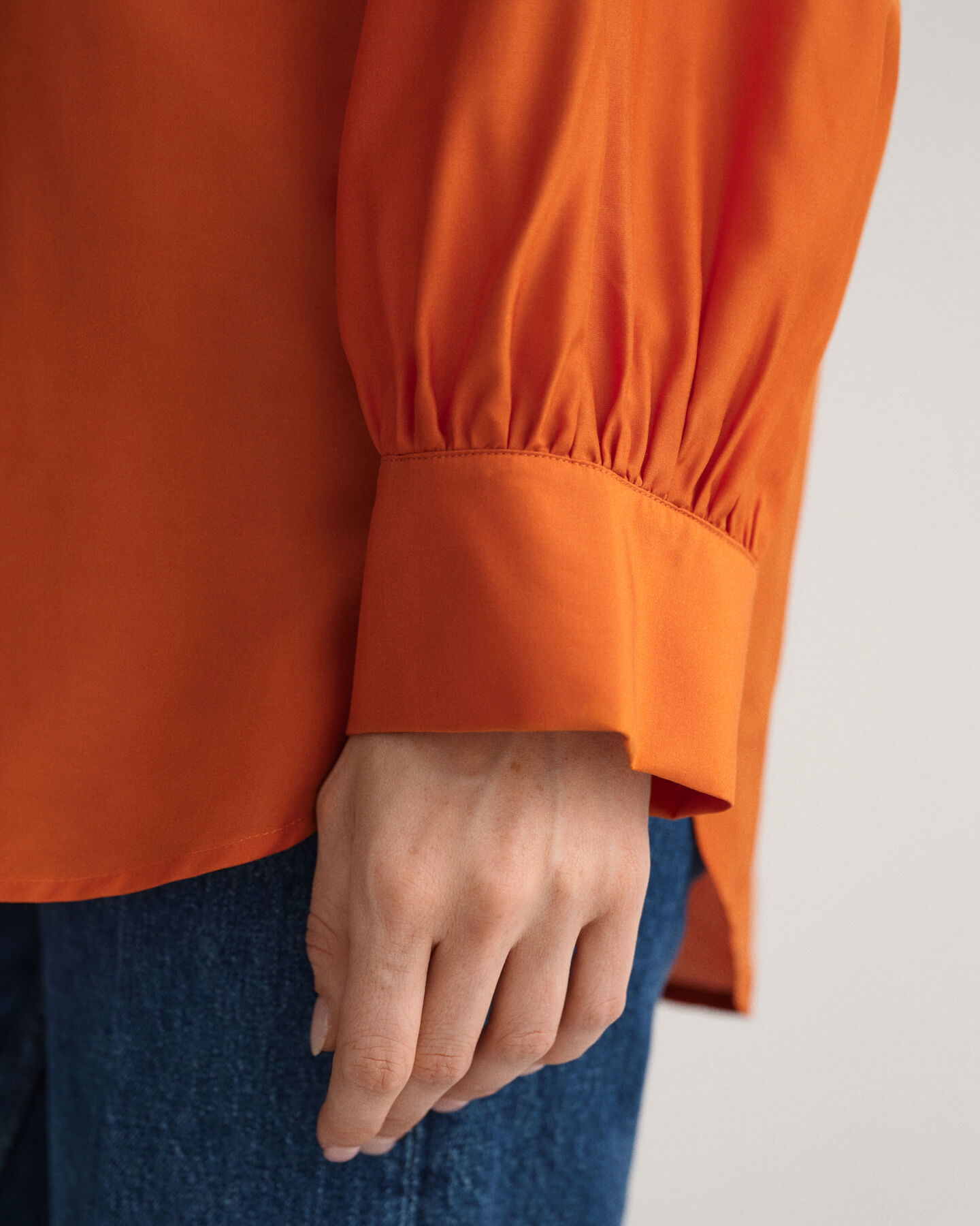 Popover blouse van lyocell en zijde