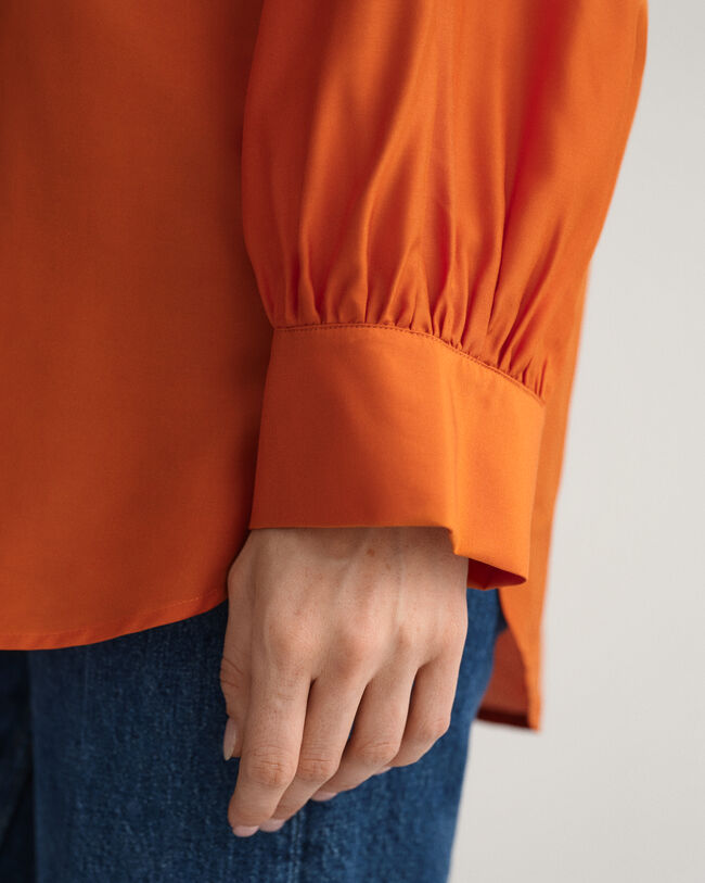 Popover blouse van lyocell en zijde