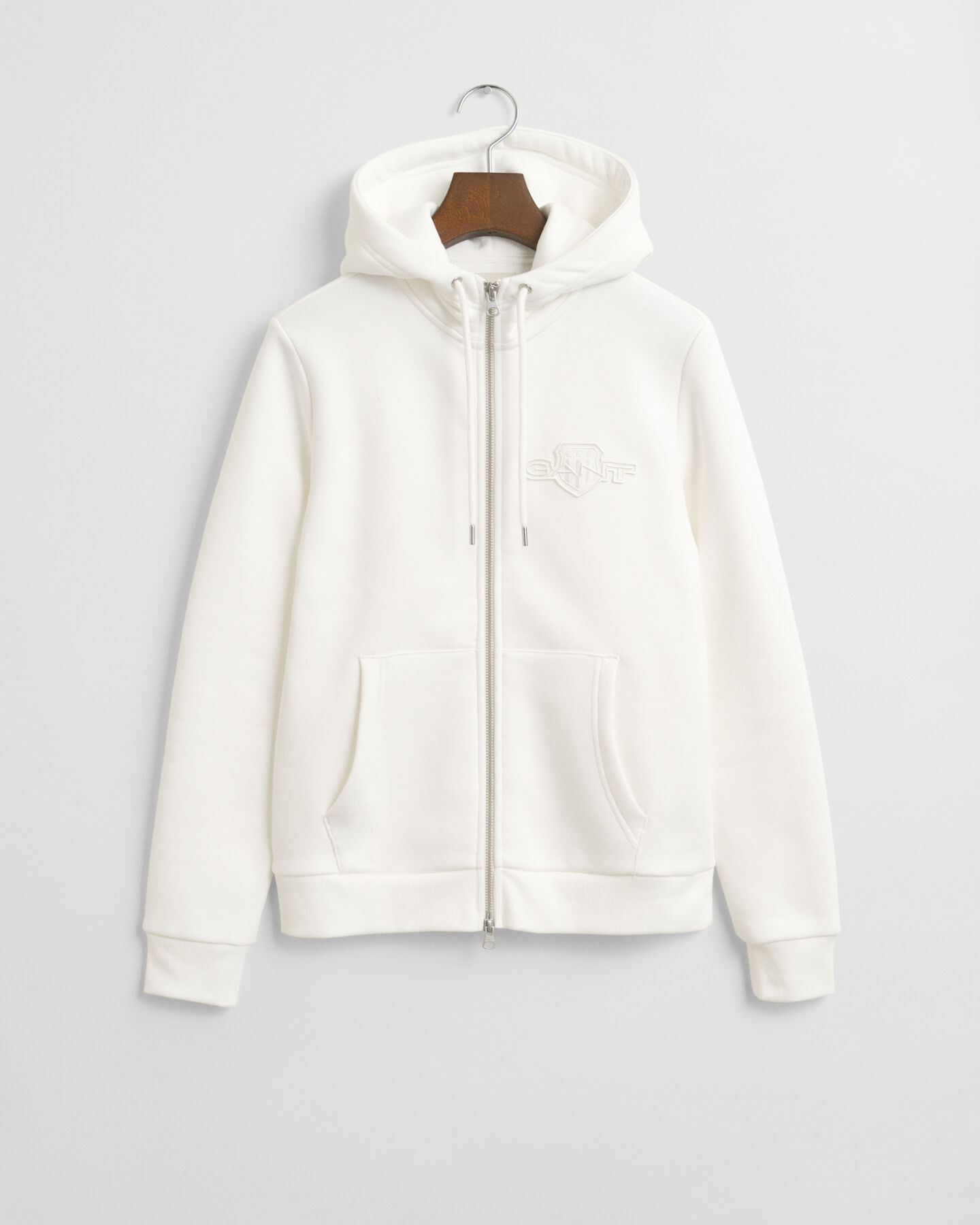 Tonal Shield hoodie met ritssluiting