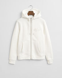 Tonal Shield hoodie met ritssluiting