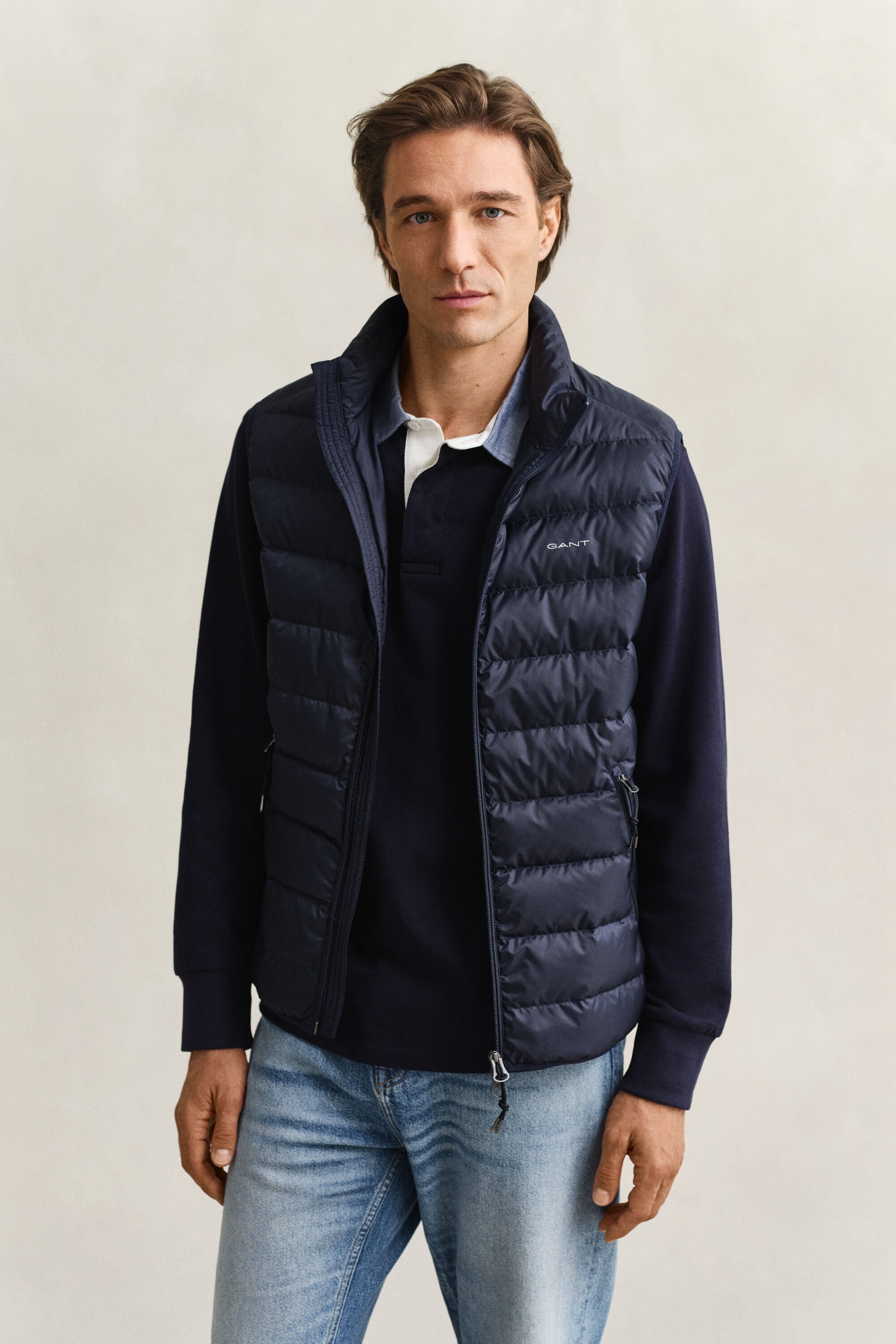 Lichte donsbodywarmer