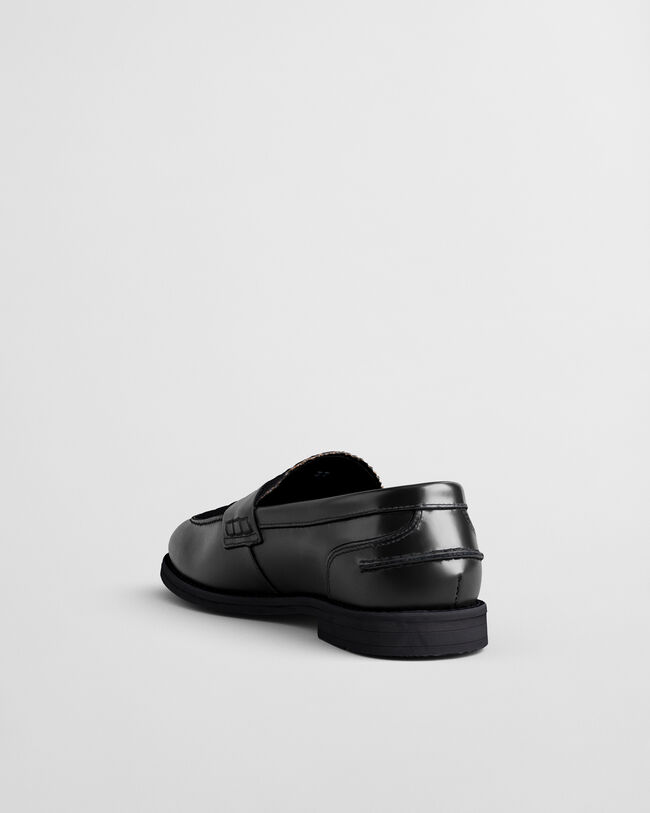 Gracelyn leren loafers met bont
