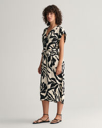 Palm Print jurk met korte mouwen