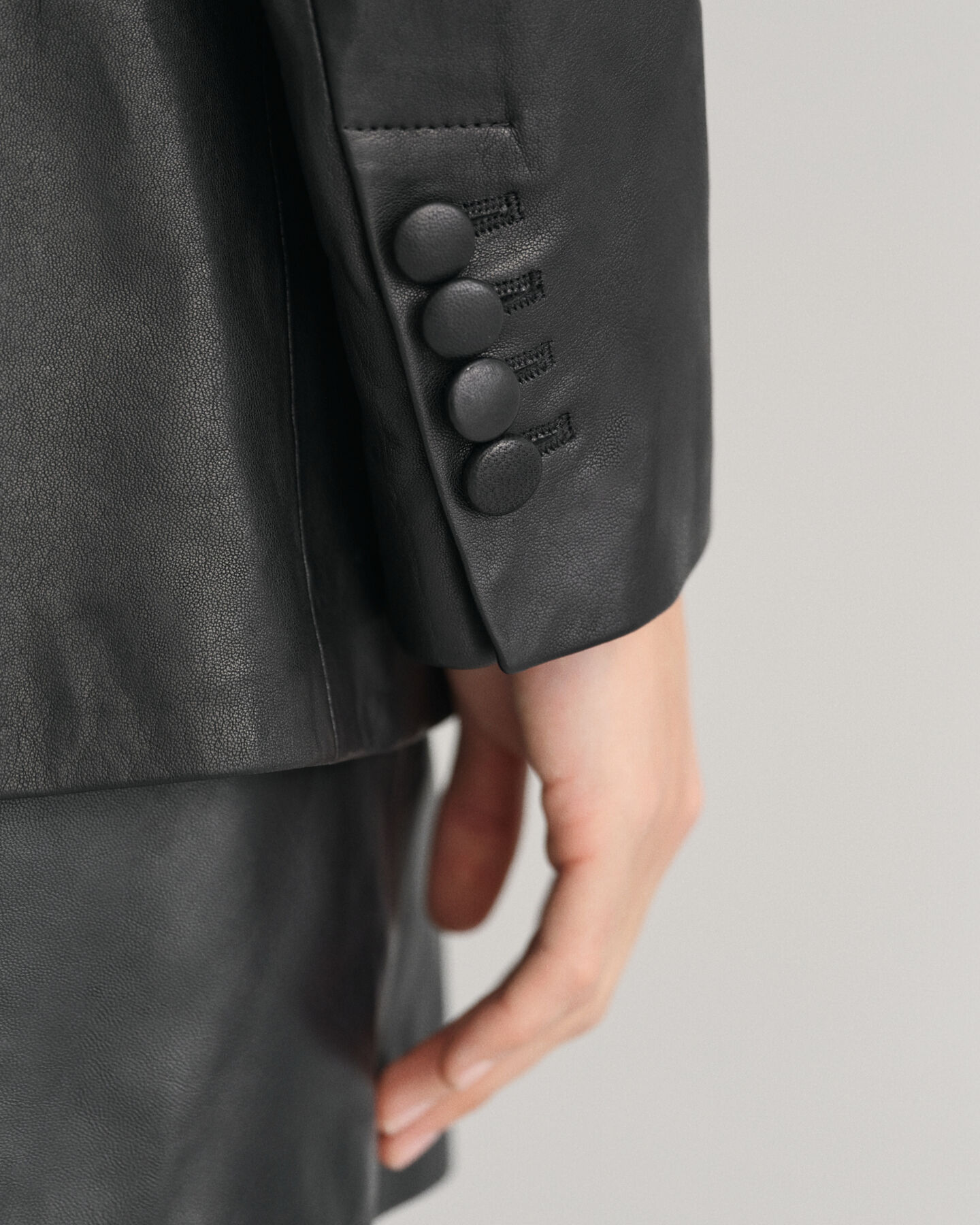 Regular Fit leren blazer