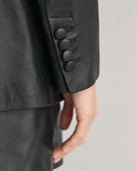 Regular Fit leren blazer