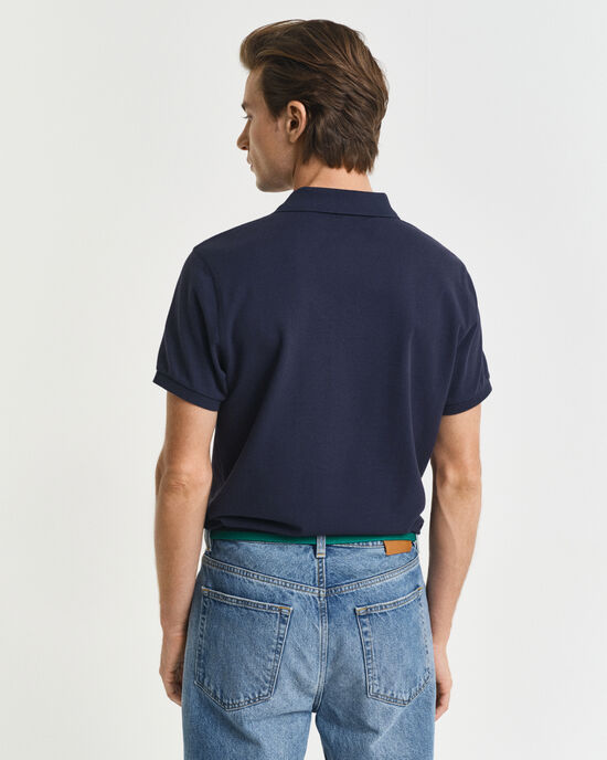 Slim Fit Shield piqué poloshirt