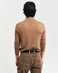 Trui met korte rits van extra fijne merinoswol