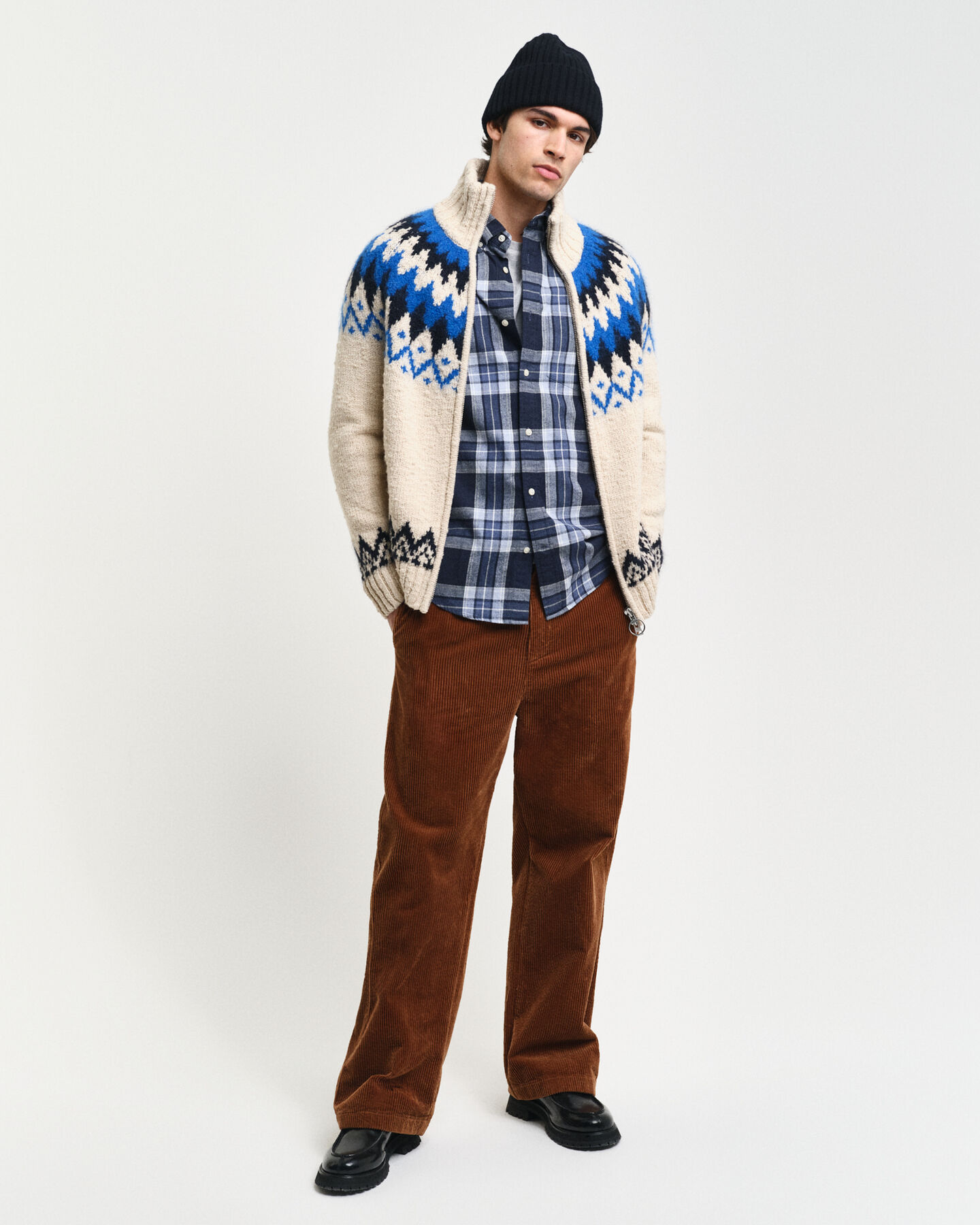 Jacquard vest met rits