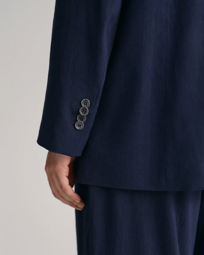 Regular Fit blazer van linnen met stretch