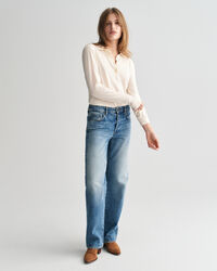 Rigid jeans met rechte pijpen