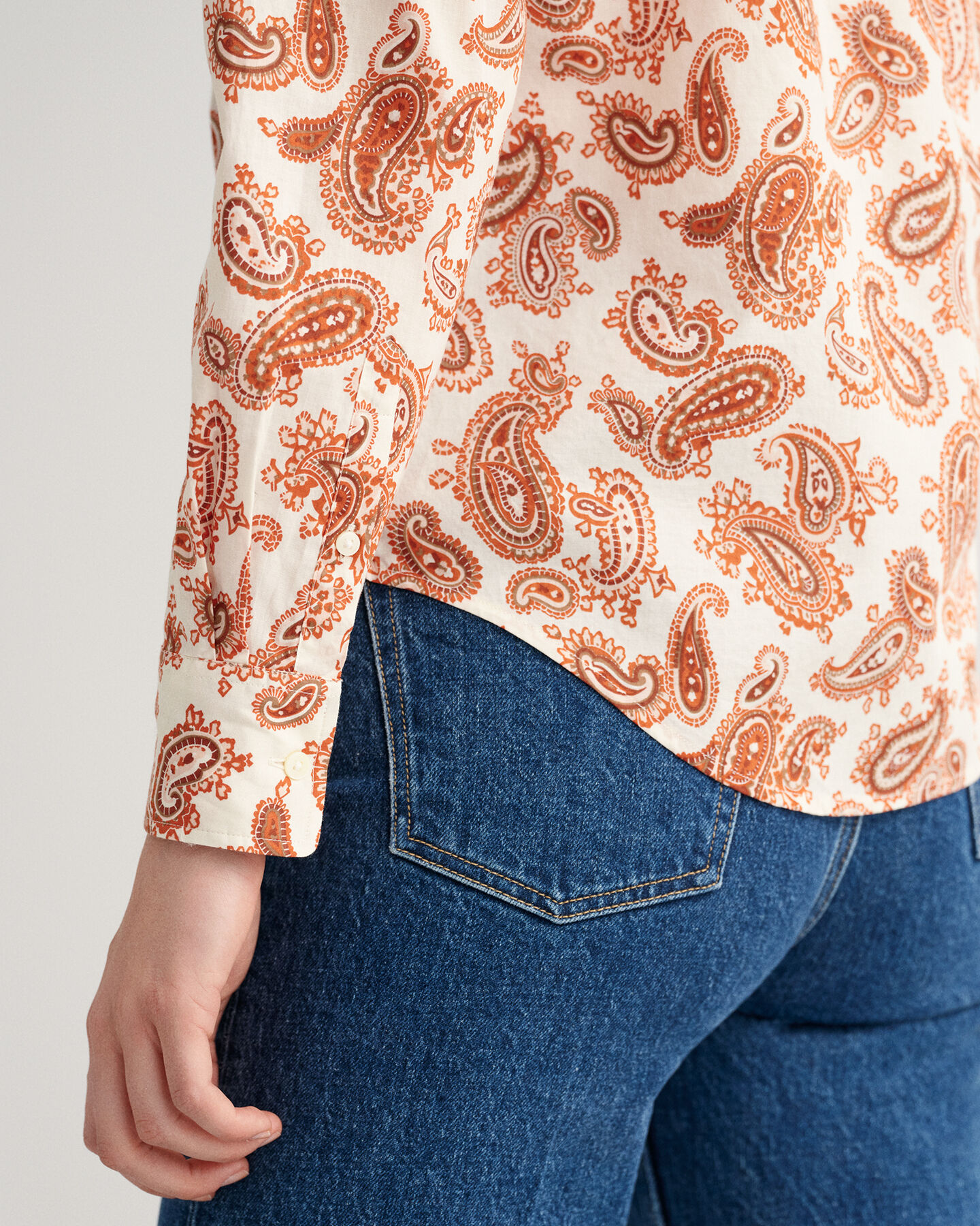 Regular Fit Paisley blouse van katoenen voile