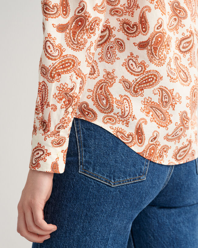 Regular Fit Paisley blouse van katoenen voile