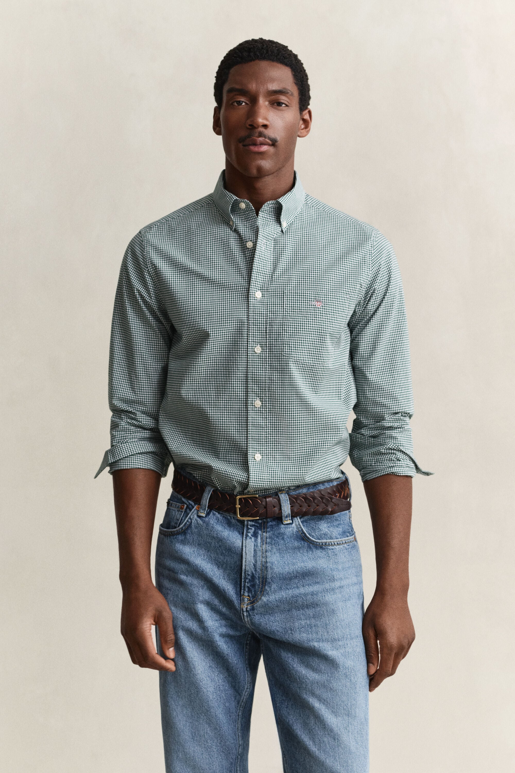 Klassiek poplin overhemd met Gingham-ruitje