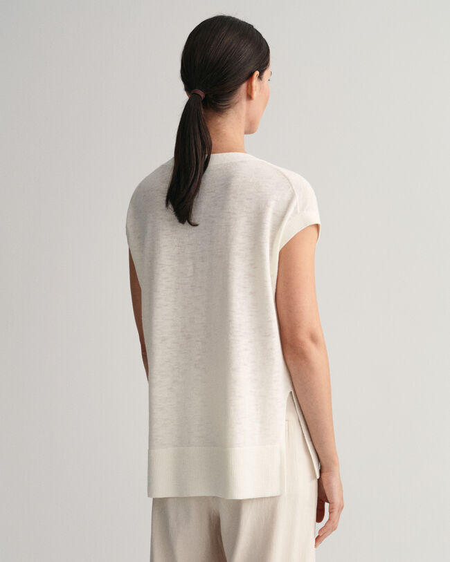 Spencer met V-hals van linnenmix