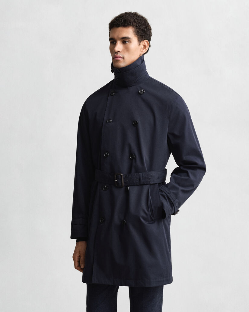 Trenchcoat van katoenmix