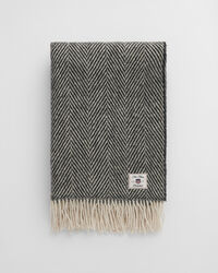 Wollen sprei met visgraatmotief