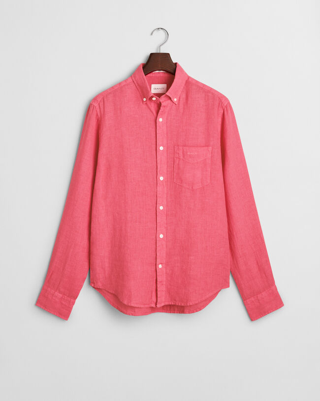 Regular Fit speciaal geverfd linnen overhemd