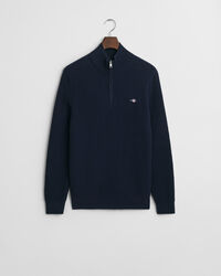 Katoenen Textured sweater met korte rits