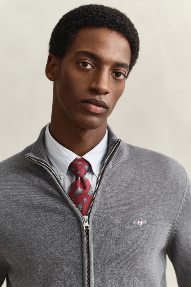 Casual vest van katoen met ritssluiting